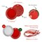 Wrapables Christmas Holiday Glittery Felt Photo Frame Ornaments (Set of 12), Red and Silver Circle